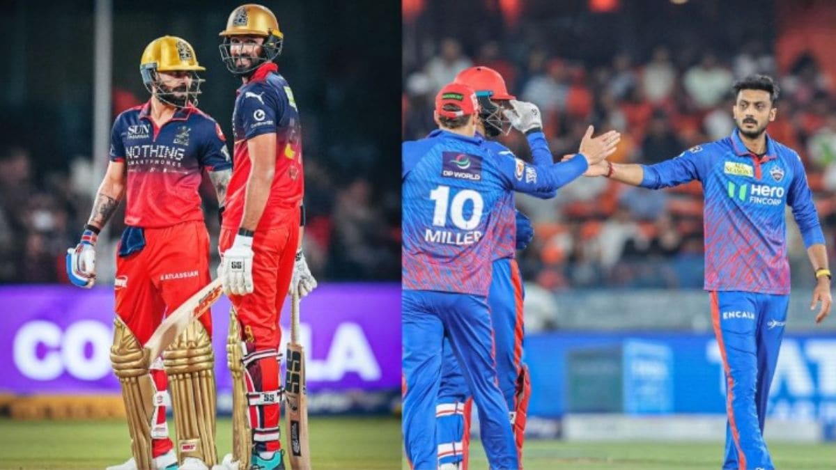 Delhi Capitals and Royal Challengers Bengaluru players in action highlighting probable playing XIs ahead of today’s IPL 2026 clash.