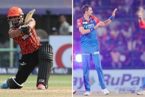 Sunrisers Hyderabad and Delhi Capitals players in action highlighting likely XIs and pitch conditions ahead of IPL 2026 clash.