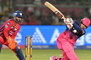 Rajasthan Royals batter Suryavanshi celebrates his explosive 93-run innings against Lucknow Super Giants in IPL 2026.