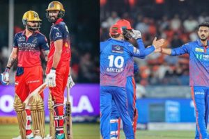 Delhi Capitals and Royal Challengers Bengaluru players in action highlighting probable playing XIs ahead of today’s IPL 2026 clash.