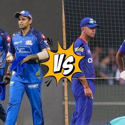 Mumbai Indians and Punjab Kings players in action at Wankhede Stadium with a batting friendly pitch and humid weather conditions.