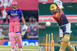 Rajasthan Royals vs Royal Challengers Bengaluru players face off ahead of IPL match