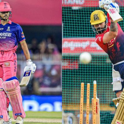 Rajasthan Royals vs Royal Challengers Bengaluru players face off ahead of IPL match