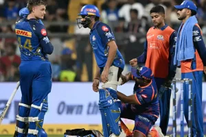Mumbai Indians and Sunrisers Hyderabad players in action with focus on predicted playing XIs and Rohit Sharma return update.